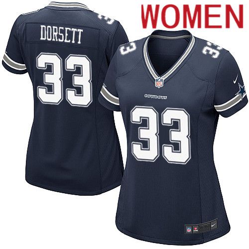 Women Dallas Cowboys #33 Tony Dorsett Nike Navy Game Team NFL Jersey